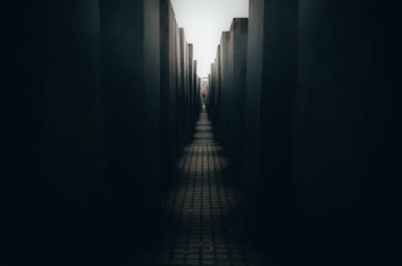 In the depths of this stark corridor, each identical slab tells a story waiting to be uncovered. The dim lighting casts 