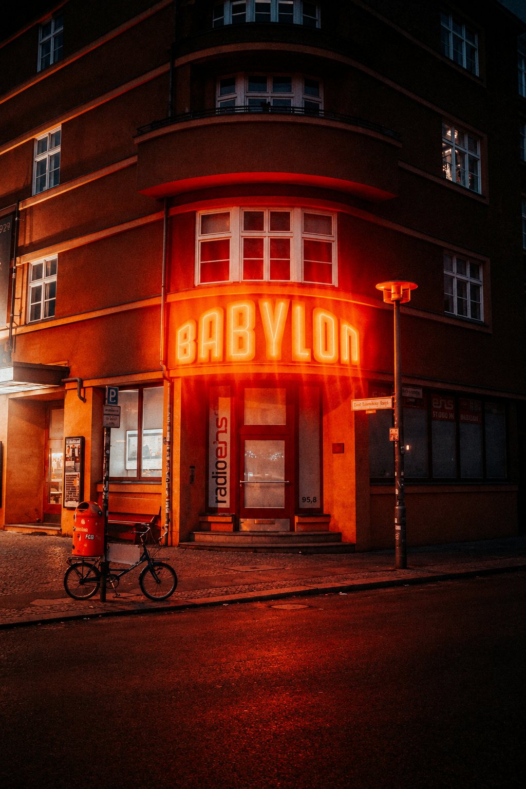 orange Babylon neon sign